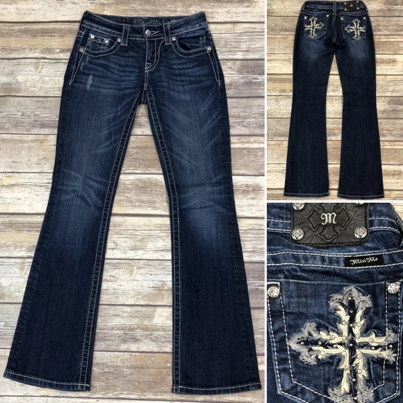 Miss me embellished studded cross boot cut jeans - Picture 1 of 4